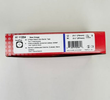 A retail box of 10 Hollister Premier 11204 one piece drainable ostomy pouches with CeraPlus skin barrier at Lexicon Medical Supply.