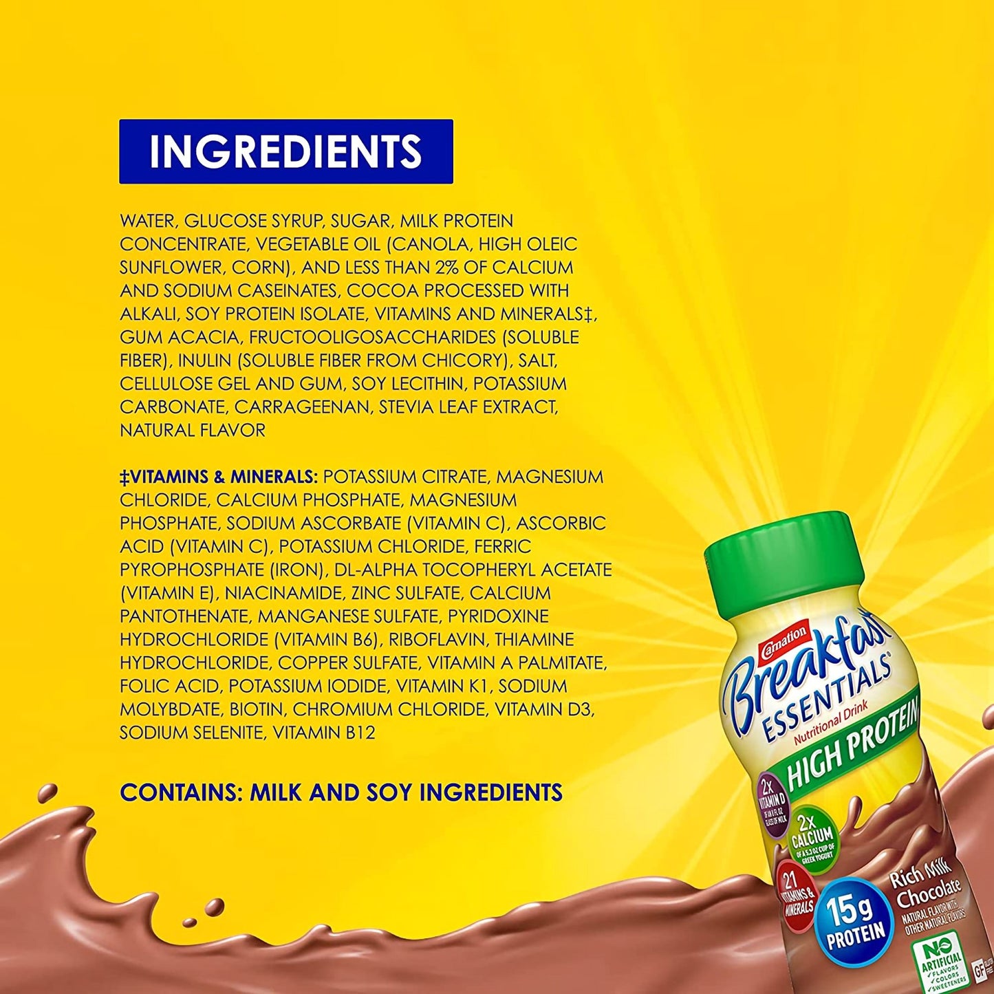 Carnation Breakfast Essentials® High Protein Chocolate Nutritional Drink, 8-oz.