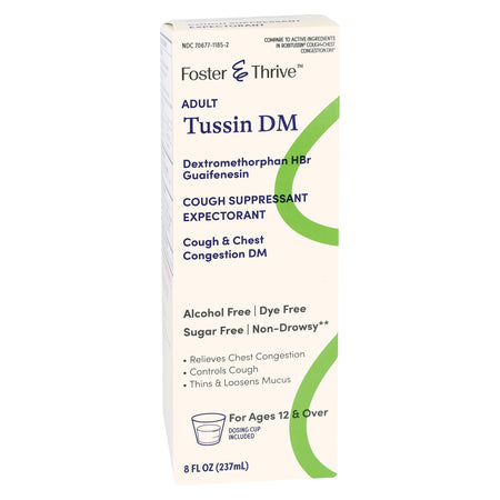 McKesson 70677118502 Foster & Thrive Adult Tussin DM Cold and Cough Relief