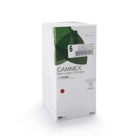 Ansell 20685260 Gammex Non-Latex PI Green Polyisoprene Surgical Glove, Size 6