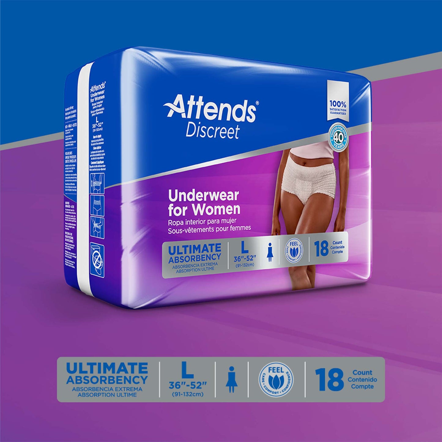Attends® Discreet Women's Underwear, Level 5, Large