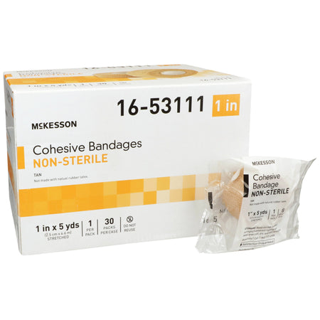 McKesson 16-53111 Self-adherent Closure Cohesive Bandage, 1 Inch x 5 Yard
