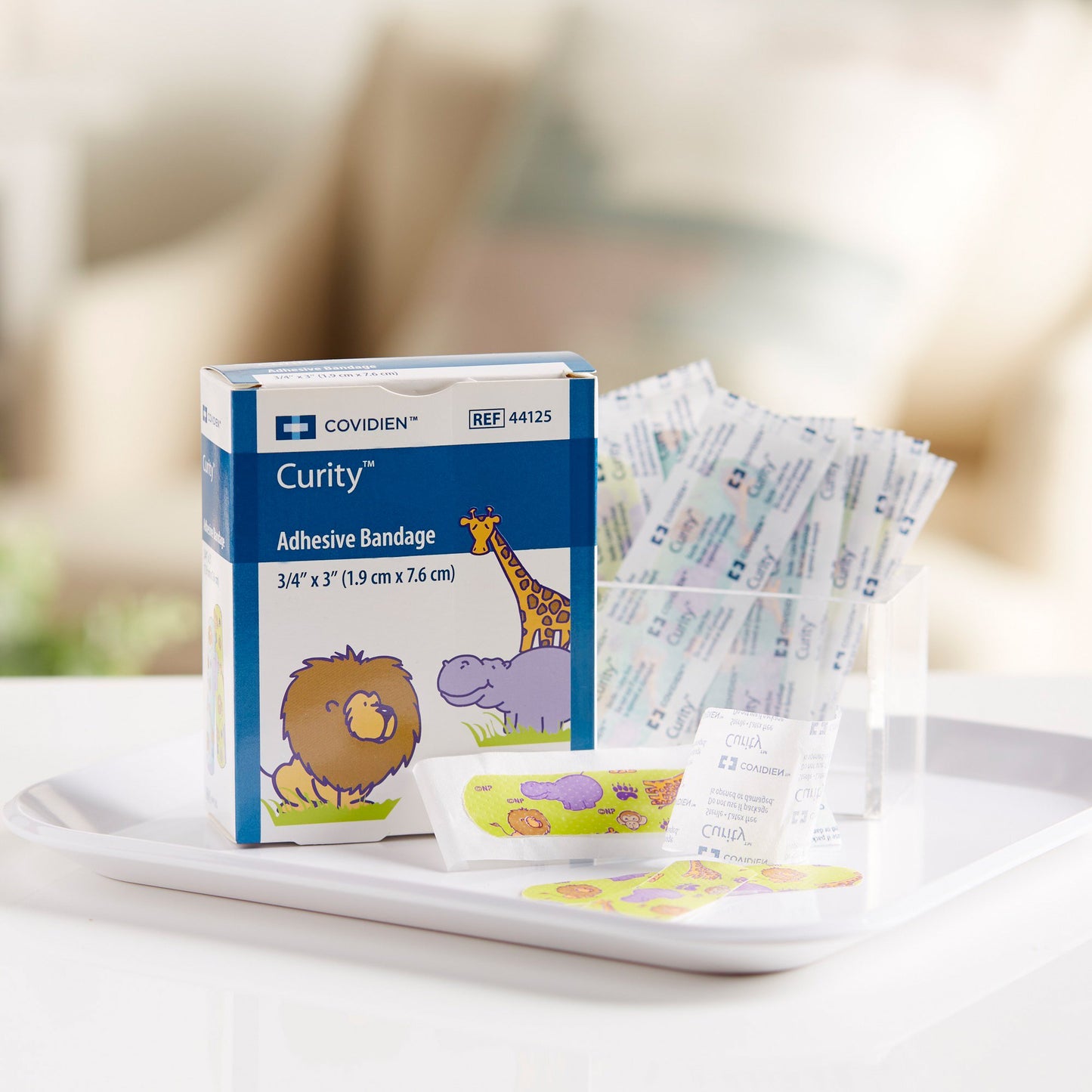 Curity™ Zoo Design Adhesive Strip, ¾ x 3 Inch