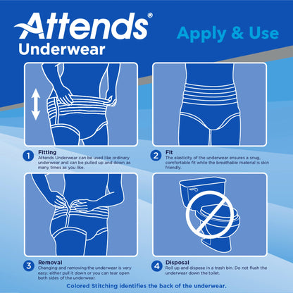 Attends® Care Adult Absorbent Underwear, Heavy Absorbency, X-Large, White