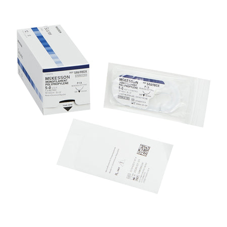 McKesson S8698GX Polypropylene, Size 5-0, P-13 Precision Reverse Cutting Needle