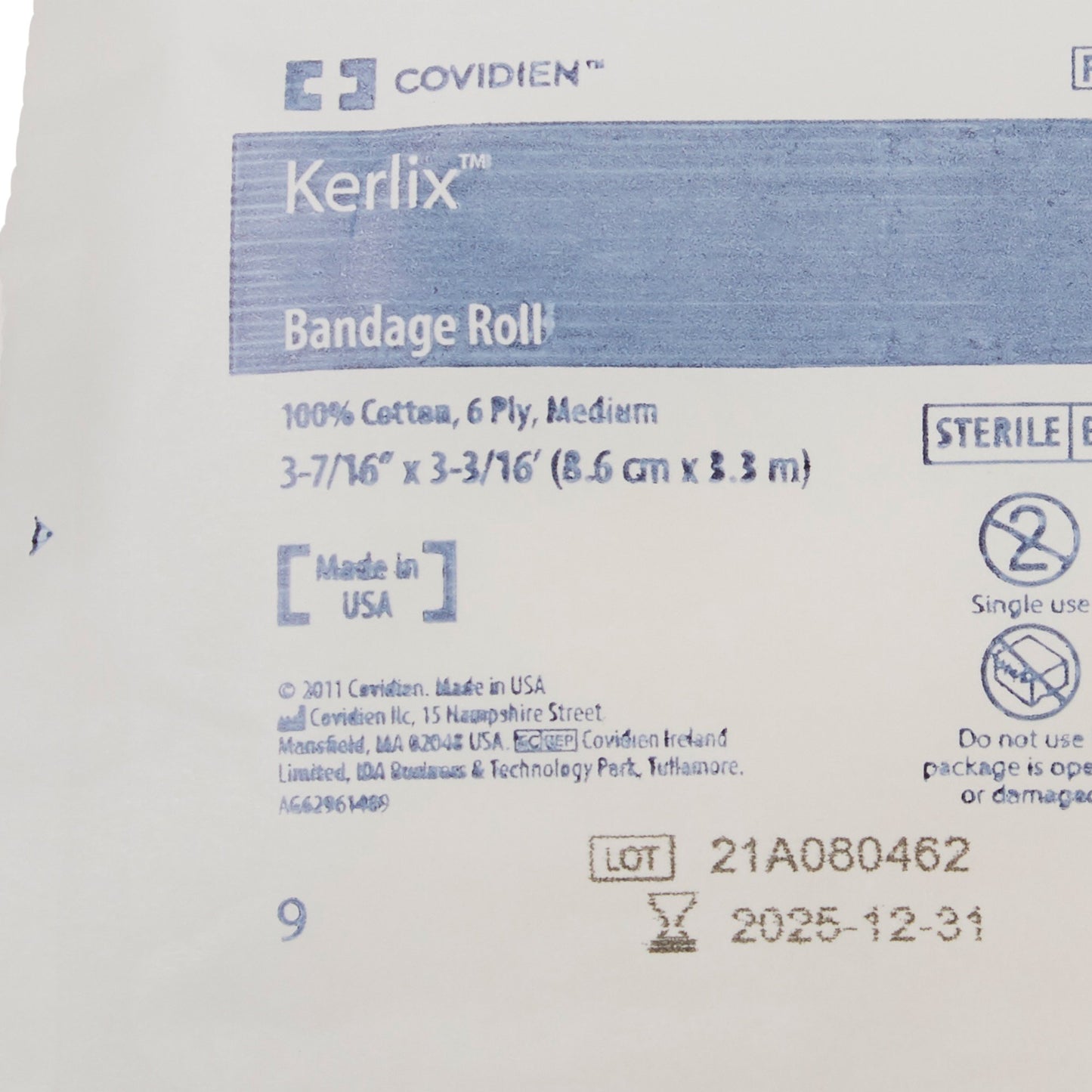 Kerlix™ Sterile Fluff Bandage Roll, 3-4/10 Inch x 3-6/10 Yard, 6-Ply