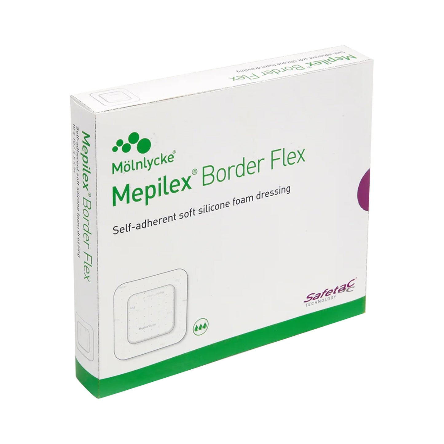 Mepilex® Border Flex Silicone Adhesive Foam Dressing, 13 x 16 Centimeter