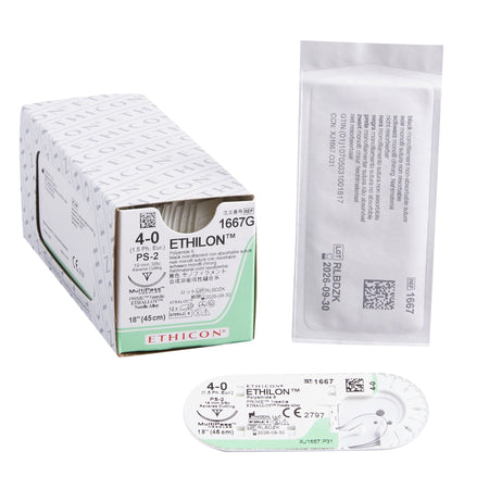 Ethicon 1667G Ethilon Nylon Nonabsorbable Suture with Needle, Precision Reverse Cutting Monofilament