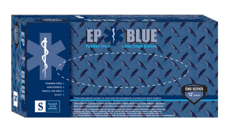 Innovative Healthcare 181300 DermAssist EP Blue Latex Extended Cuff Length Exam Glove, Large