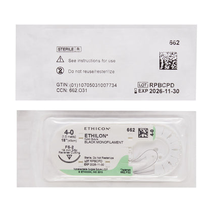 Ethilon™ Suture with Needle, Size 4-0, 19mm