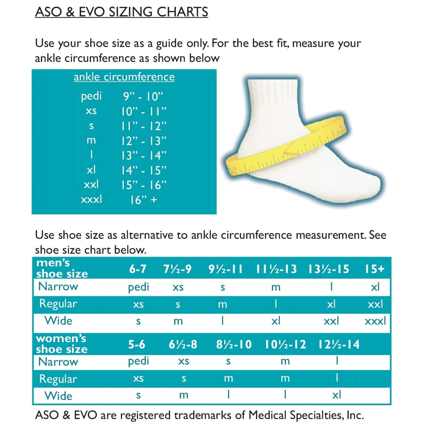 ASO® Speed Lacer Ankle Brace, Small