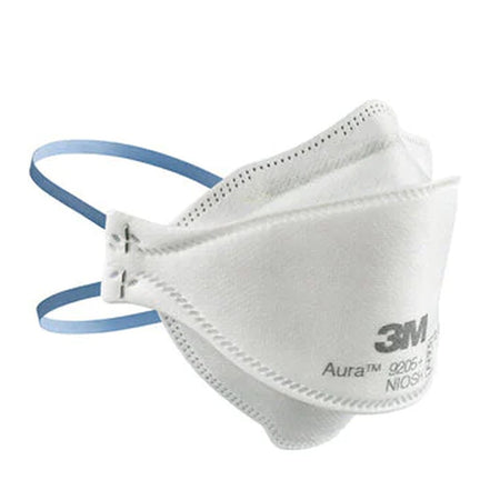 3M 9205 Particulate Respirator Mask Aura Industrial N95 Not Rated Elastic Strap One Size Fits Most
