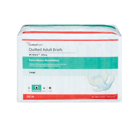 Cardinal 77074 Wings Ultra Quilted Extra Heavy Absorbency Incontinence Brief, Large