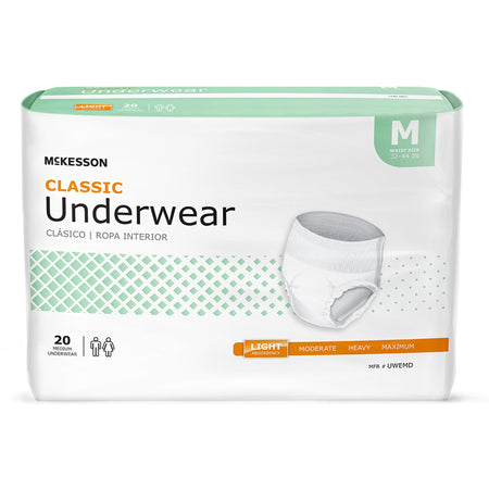 McKesson UWEMD Classic Light Absorbency Incontinence Underwear, Medium