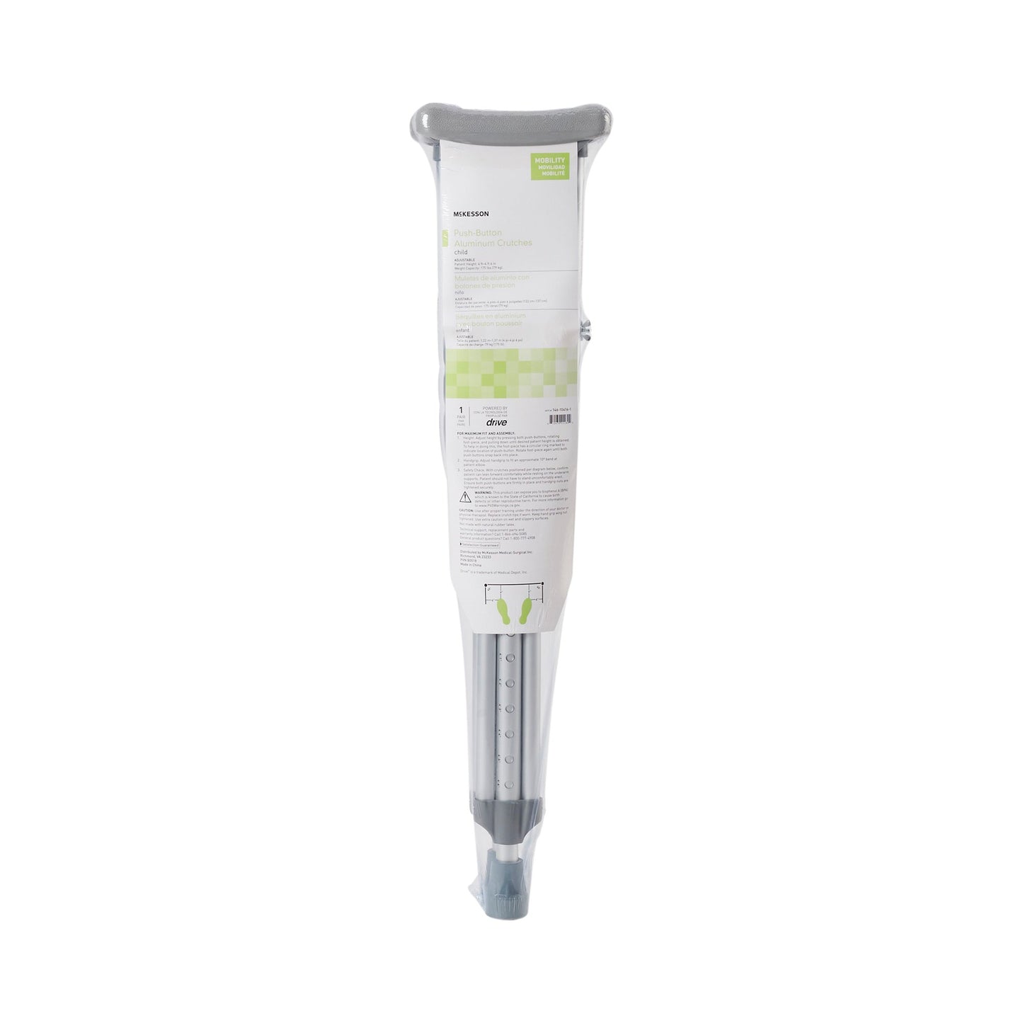 McKesson Underarm Crutches for Children 4' – 4'6"