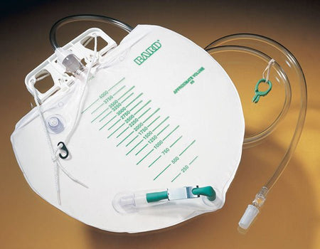 Bard 153509 Urinary Drain Bag with Anti-Reflux, 2 Hook, 4000 mL