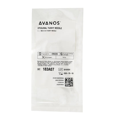 Epidural Needle AVANOS* Tuohy Style 18 Gauge 3-1/2 Inch Sterile