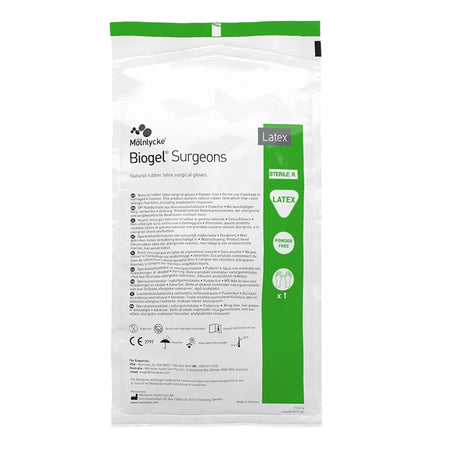 Molnlycke 184864 Biogel Surgeons Latex Surgical Glove, Size 8.5, Straw Color