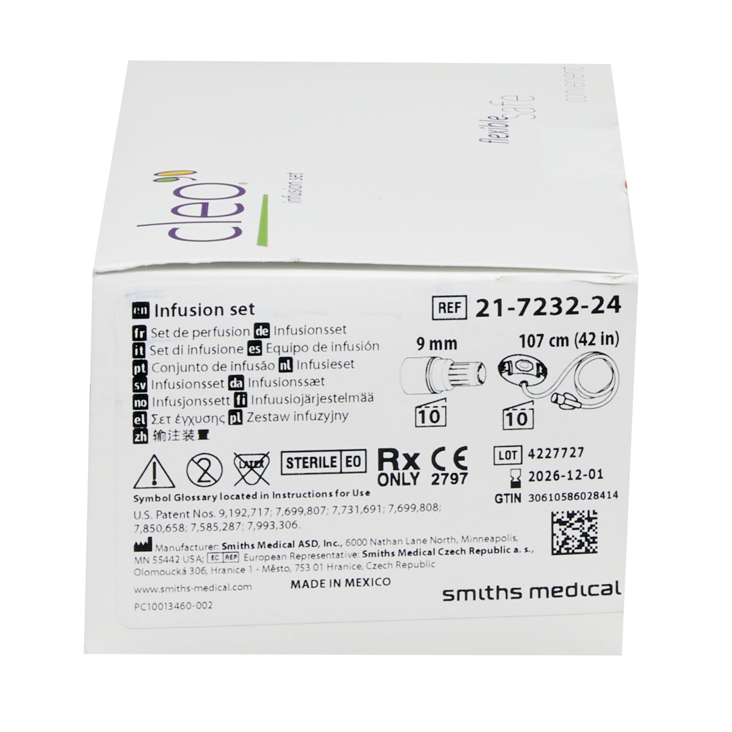 Sub-Q Infusion Set Cleo® 90 9 mm 42 Inch Tubing Without Port
