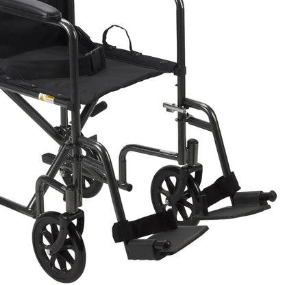 drive™ Lightweight Steel Transport Chair, 17-Inch Seat Width