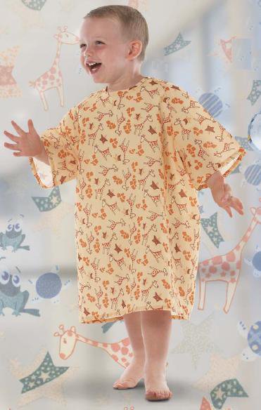 Fashion Seal Uniforms 5503-L Reusable Pediatric Patient Exam Gown, Child Size (10 to 12), Frog-E Green
