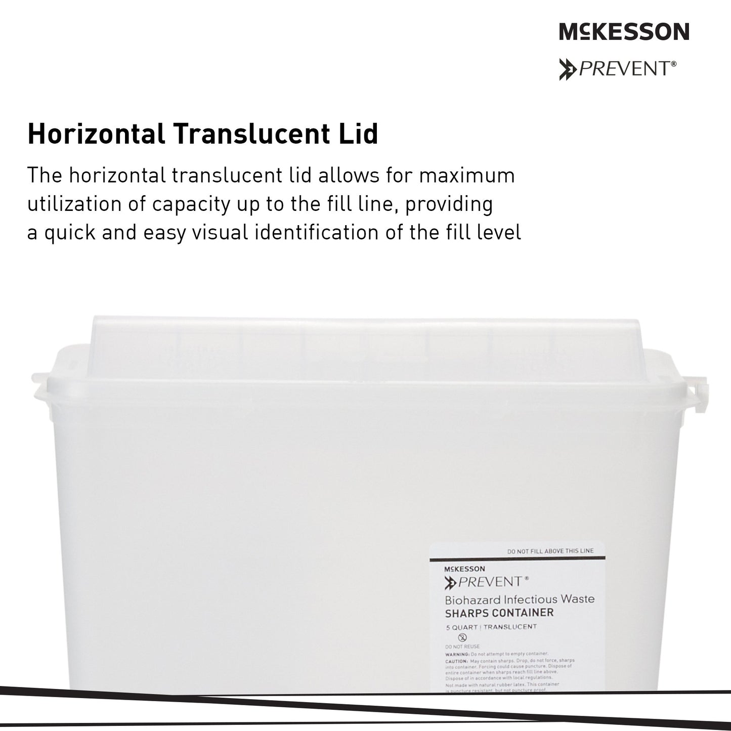 McKesson Prevent® Sharps Container, 1-1/4 Gallon, 10-3/4 x 10-1/2 x 4-3/4 Inch