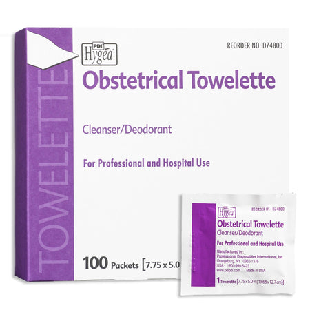 PDI D74800 Hygea Scented Obstetrical Towelette, Individual Pack