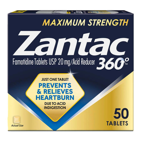Sanofi 68142103614 Zantac 360° Acid Reducer Maximum Strength Tablets