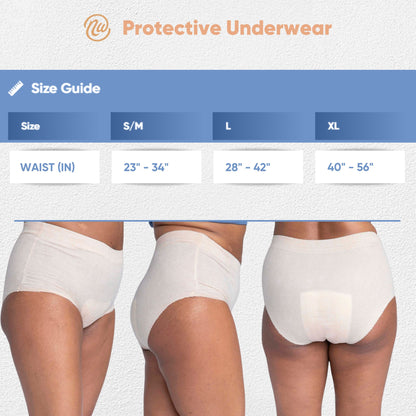 Nexwear Women's Pull-On Absorbent Underwear, Large, Tan