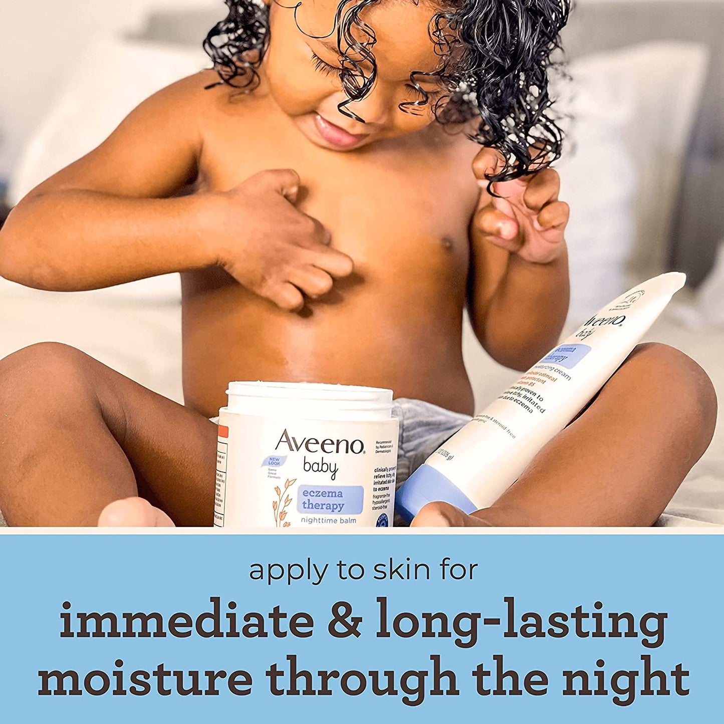 Eczema Cream Aveeno® Baby Eczema Therapy Nighttime Balm 11 oz. Jar Unscented Ointment