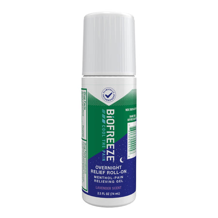Boxout LLC 3250728 Biofreeze Overnight Relief Menthol Pain-Relieving Roll-On, Lavender Scent