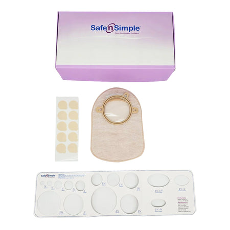 Safe N Simple SNS7408234 Ostomy Pouch, 8 Inch Length, Opaque
