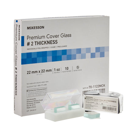 McKesson 70-1122MCK Premium No. 2 Thickness Cover Glass, 22 x 22 mm