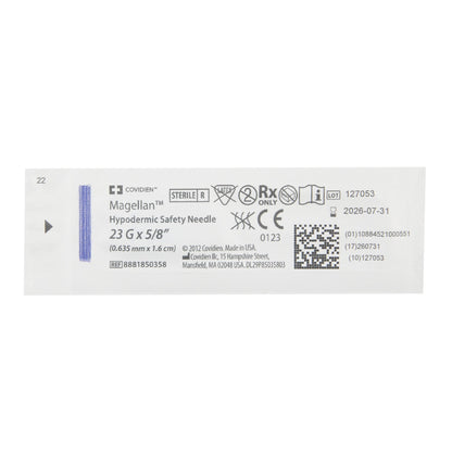Monoject™ Magellan™ Safety Hypodermic Needle, 23 Gauge, 5/8 Inch Length