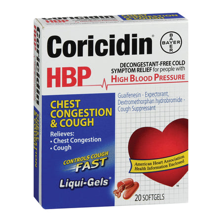 Bayer 678200 Coricidin HBP Guaifenesin / Dextromethorphan Cold and Cough Relief