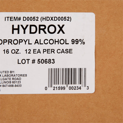Hydrox Isopropyl Alcohol, 99% Strength Alcohol for Technical Use, 16 ounces