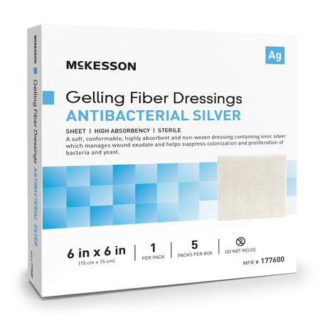 McKesson 177600 Silver Gelling Fiber Dressing, 6 x 6 Inch