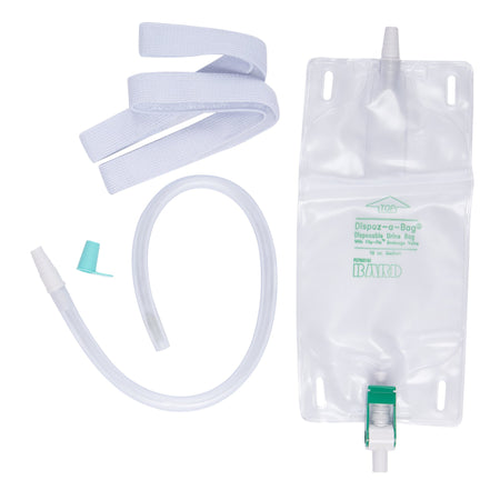 Bard 150819 Dispoz-a-Bag Urinary Leg Bag, Flip-Flo Valve, 19 oz