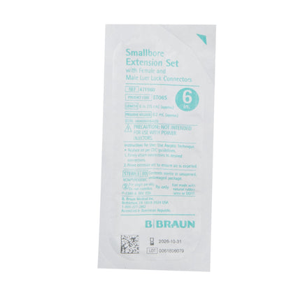 B. Braun 471960 IV Extension Set Small Bore 6 Inch Tubing Without Filter Sterile