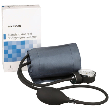 McKesson 01-775-11ANGM Aneroid Sphygmomanometer with Cuff, 2-Tube, Pocket-Size, Medium Cuff