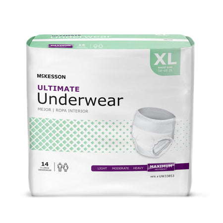 McKesson UW33853 Ultimate Heavy Absorbency Incontinence Underwear, Extra Large