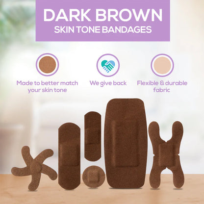 TruColour® Dark Brown Adhesive Strips, Assorted Shapes and Sizes