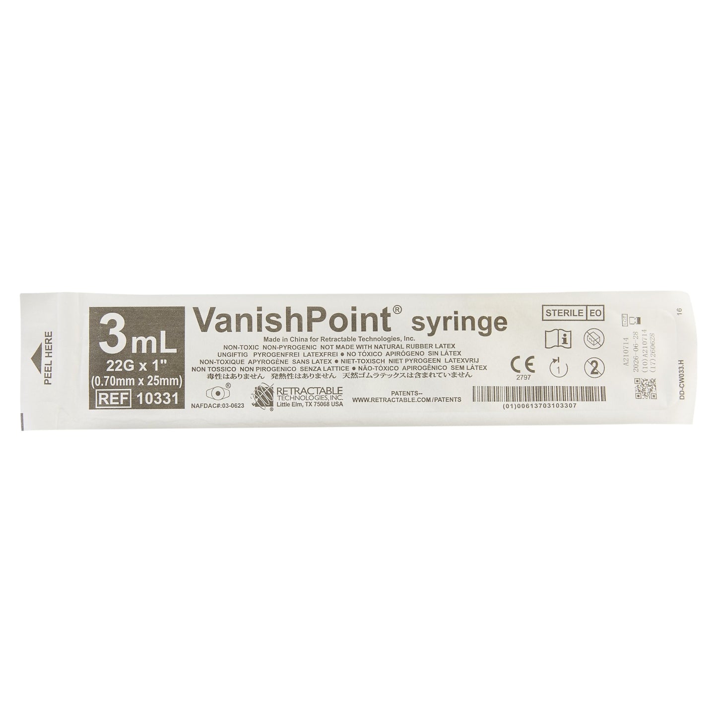 VanishPoint® Syringe with Hypodermic Needle
