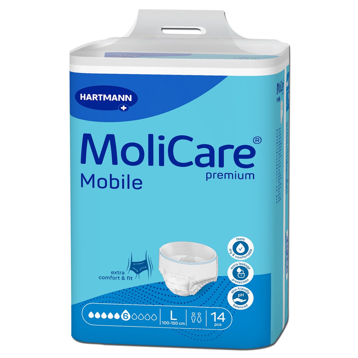 Absorbent Underwear MoliCare® premium Mobile 6D Pull On with Tear Away Seams Adult Large Unisex Disposable Moderate Absorbency