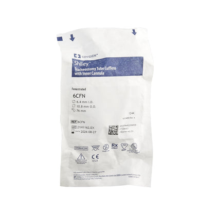 Uncuffed Tracheostomy Tube Shiley™ Reusable IC Size 6.0 Adult
