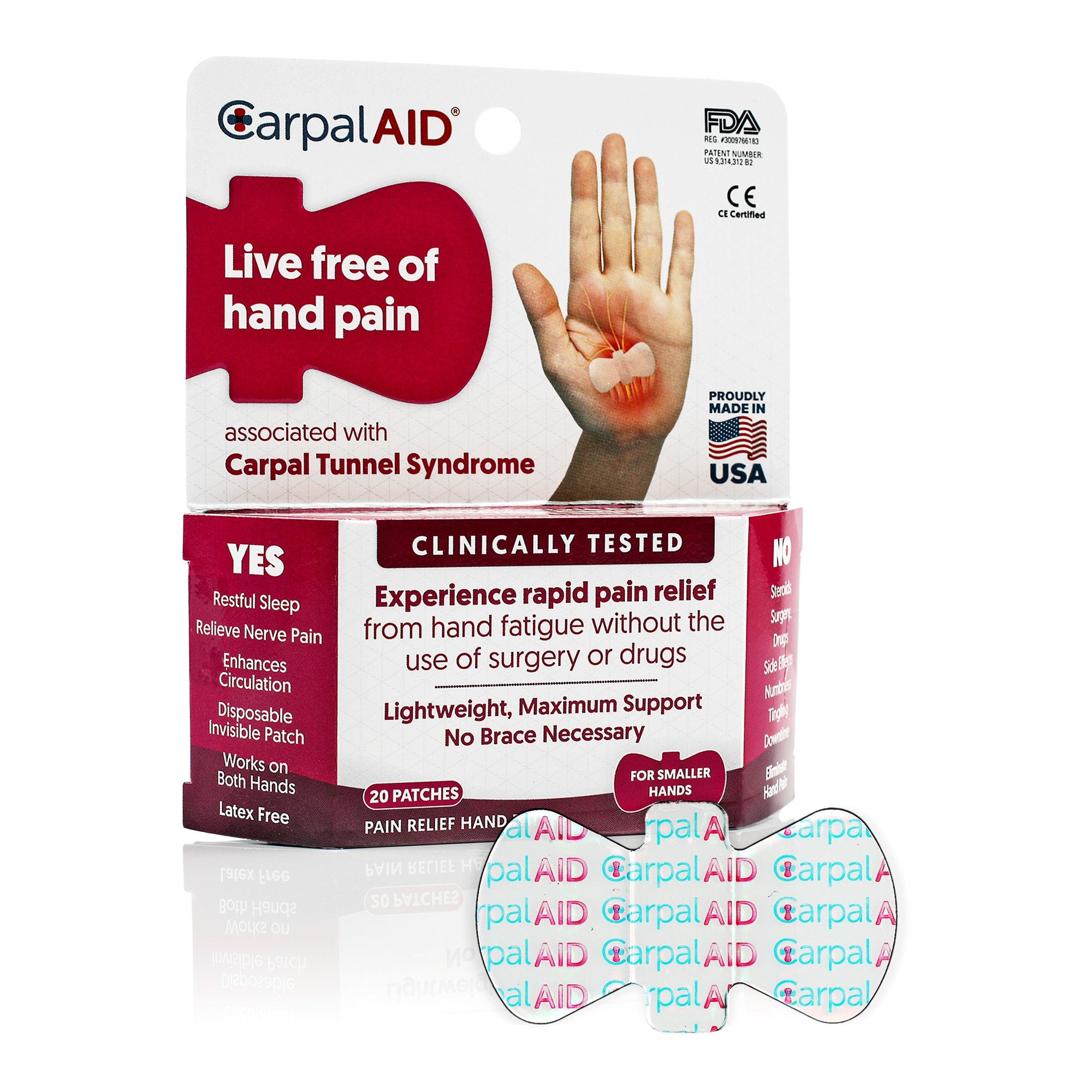 CarpalAid® Patch Hand-Based Carpal Tunnel Support, Large – Lexicon ...