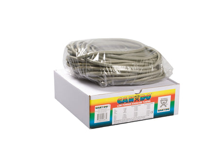 CanDo® Low Powder Exercise Resistance Tubing, Silver, 100', 2X-Heavy Resistance