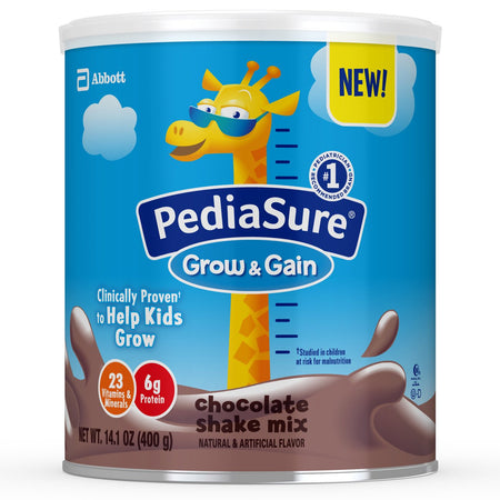 Abbott Nutrition 66960 PediaSure Grow & Gain Shake Mix, Chocolate, 14.1-ounce can