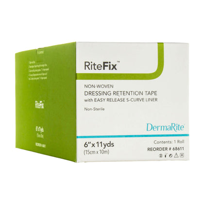 RiteFix™ Nonwoven Dressing Retention Tape, 6 Inch x 11 Yard, White