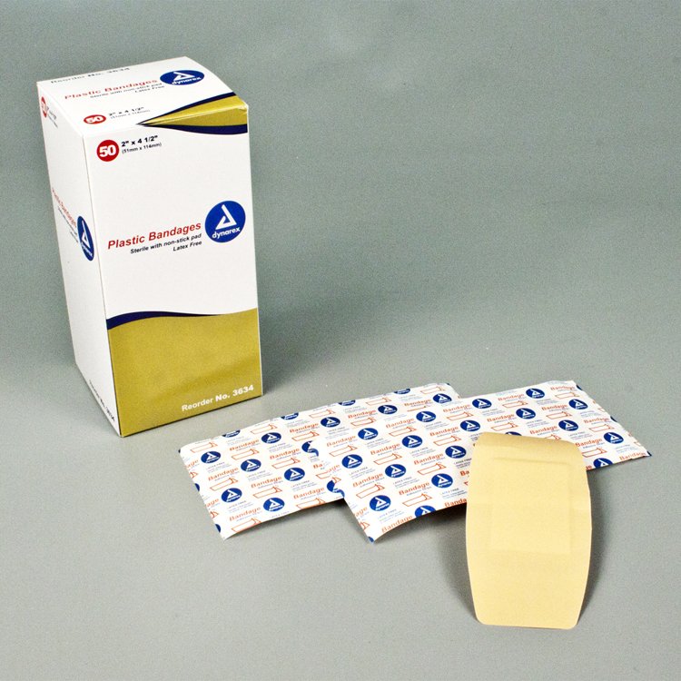 dynarex® Tan Adhesive Strip, 2 x 4½ Inch